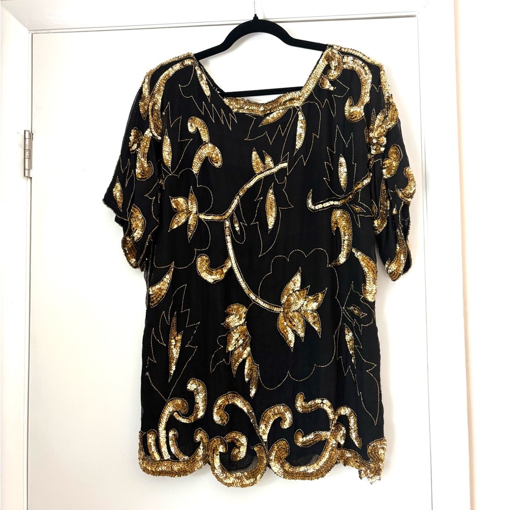 I.Magnin vintage sequins top/ tunic